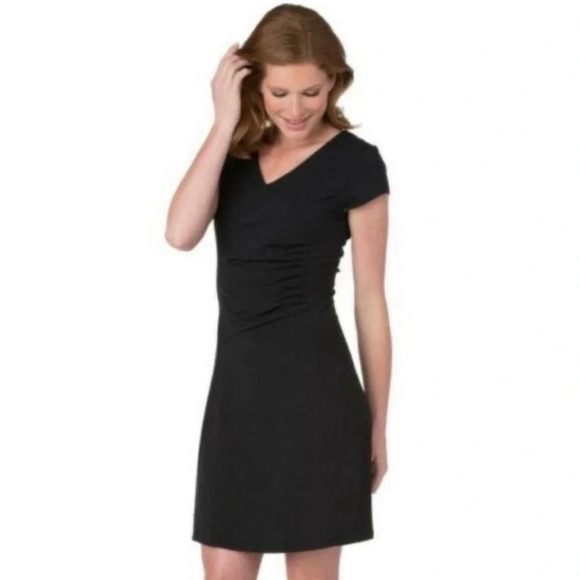 Kuhl Women’s Small Verona Ruched Vneck Crossover Dress Mini Short Sleeve - Picture 1 of 9